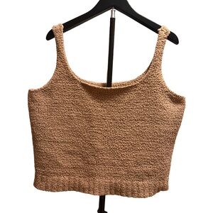SKIMS Bouclé Cozy Tank Top - Camel Brown